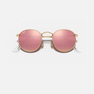 Like New - Ray-Ban round flash sunglasses in copper